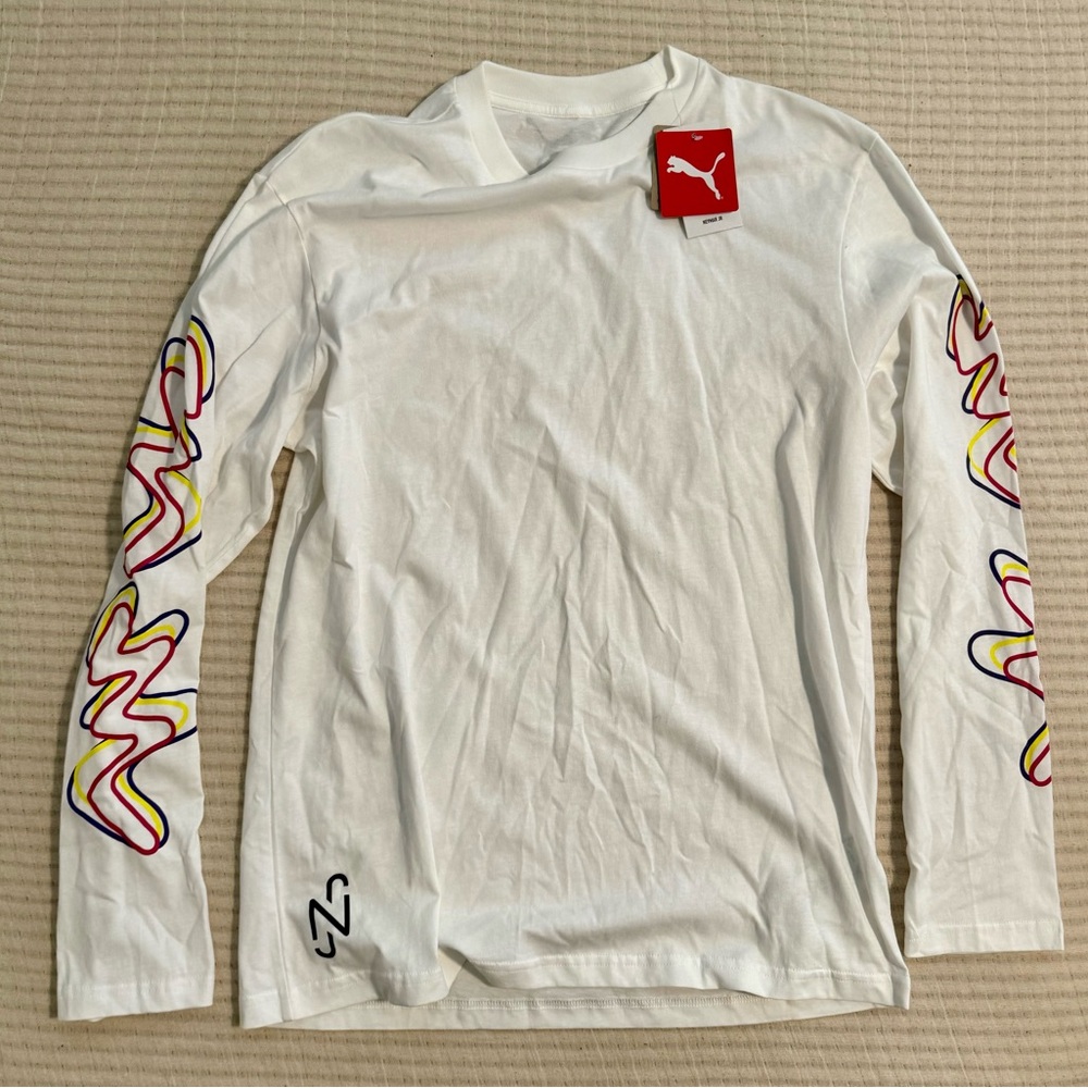 Puma Men’s Neymar Jr Creativity Long Sleeve Tshirt. White. NWT
